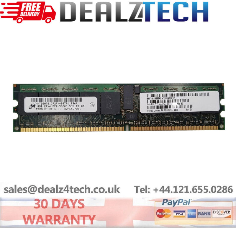 SUN 8GB DDR2-667 2-RANK DIMM, ROHSY Ram 371-4476, 371-4476-01
