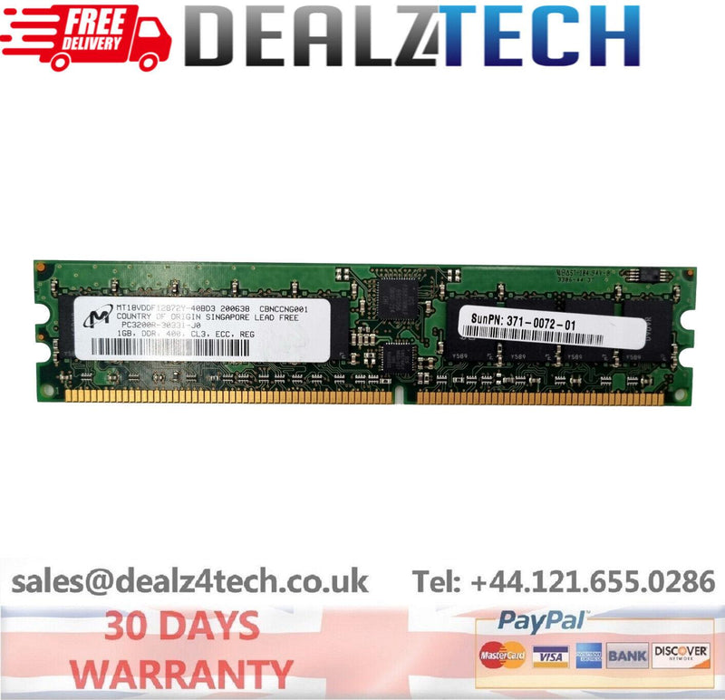 SUN 1GB 1X1GB PC3200 ECC DIMM 371-0072, 371-0072-01