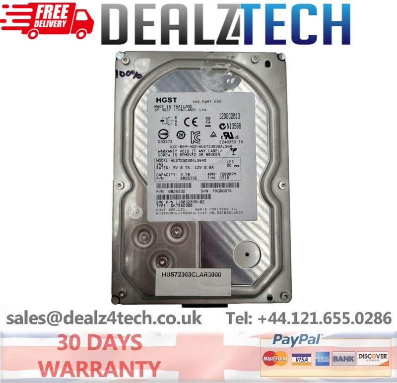 EMC Data Domain Disk 3TB Hard Drive 7.2K 3.5 6G SAS 0B26332, 118032839-02