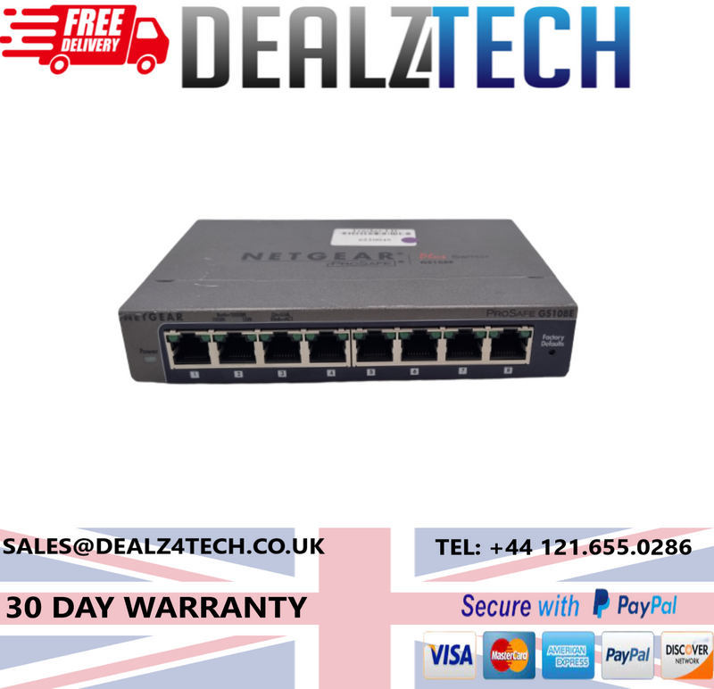 Netgear GS108E V2 Prosafe Plus 8 Port Gigabit Ethernet Switch