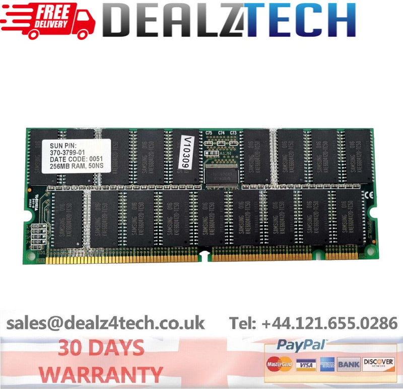 SUN 256MB 1 X 256MB 50NS DIMM (X7039A) 370-3799 370-3799-01