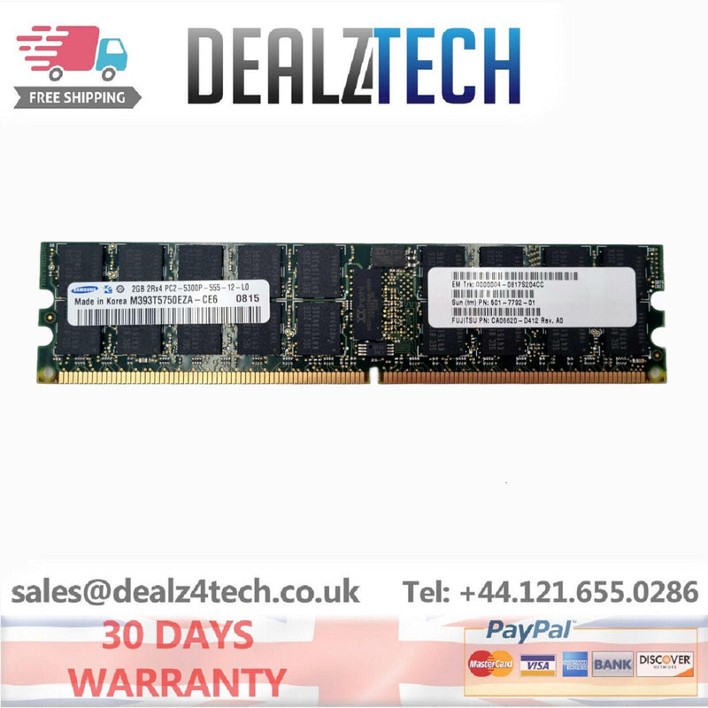 Fujitsu 2GB Memory Ram 2Rx4 PC2-5300P CA06620-D412, 501-7792
