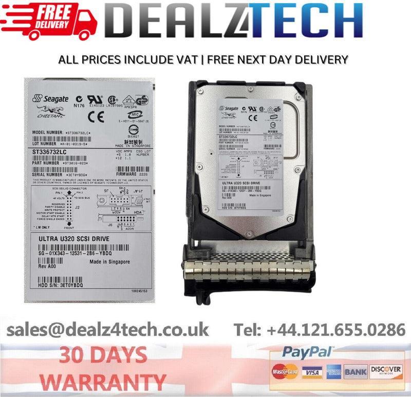 Dell 36GB 15000RPM Ultra-320 SCSI 80-Pin 3.5-inch Hard Drive